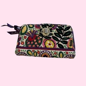 Vera Bradley Turnlock Wallet Viva La Vera Retired Floral Quilted Organizer